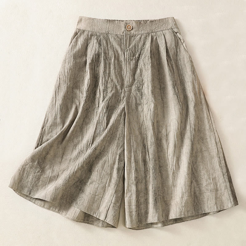 Buddha Stones Summer Casual Tie-dye Plain Cotton Women's Shorts With Pockets - Silver - US8-10，UK/AU12-14，EU40-42 (2XL) - image 10