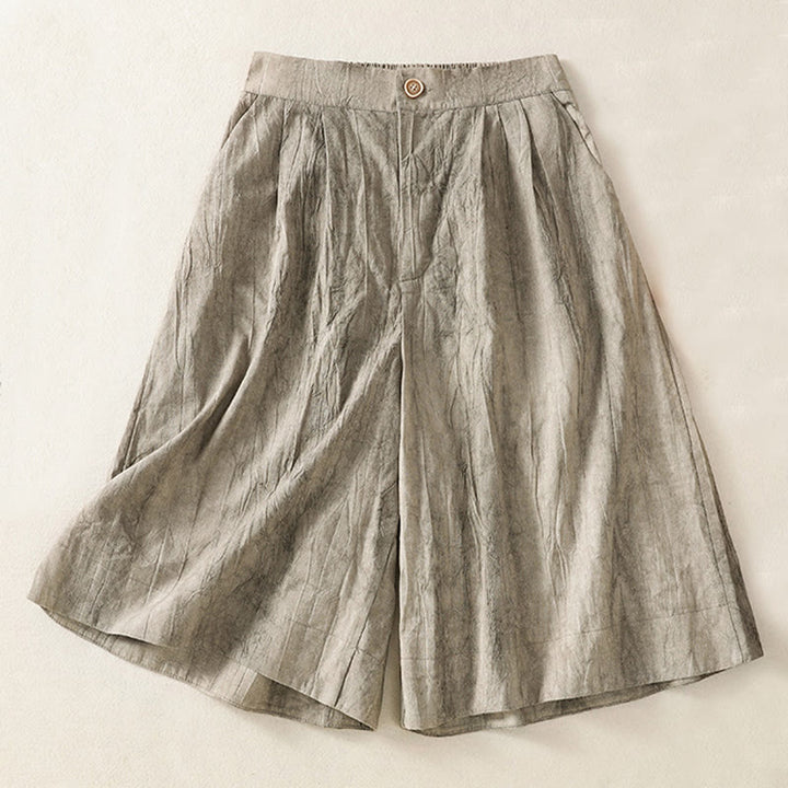 Buddha Stones Summer Casual Tie-dye Plain Cotton Women's Shorts With Pockets - Silver - US8-10，UK/AU12-14，EU40-42 (2XL) - image 10