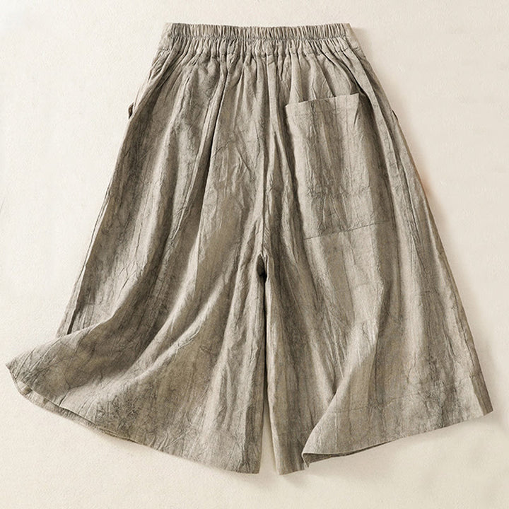 Buddha Stones Summer Casual Tie-dye Plain Cotton Women's Shorts With Pockets - image 11