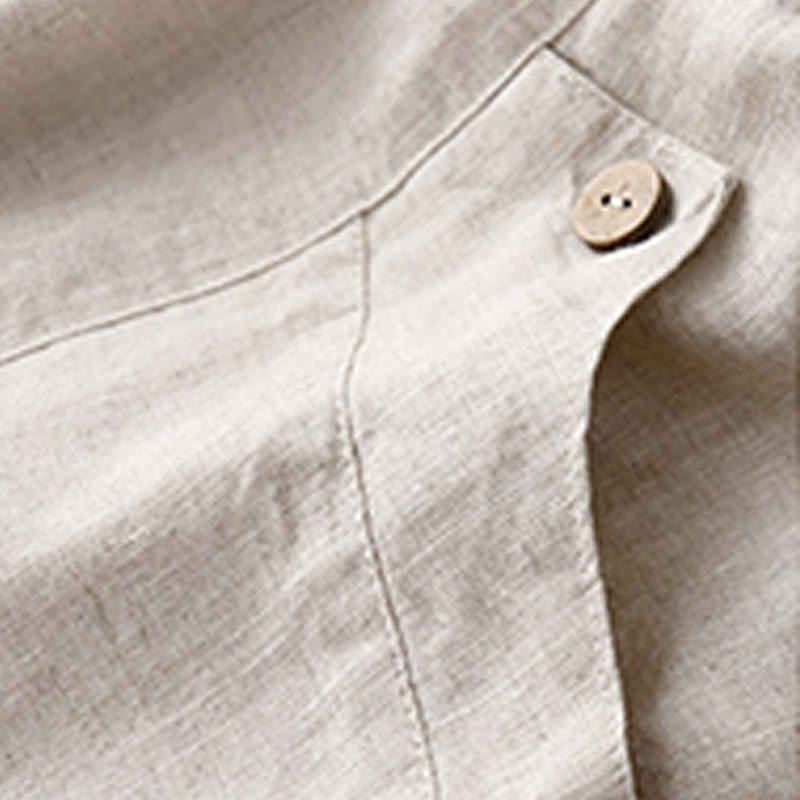 Buddha Stones Summer Casual Buttons Plain Women's Shorts With Pockets - image 9