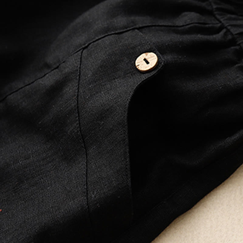 Buddha Stones Summer Casual Buttons Plain Women's Shorts With Pockets - image 23