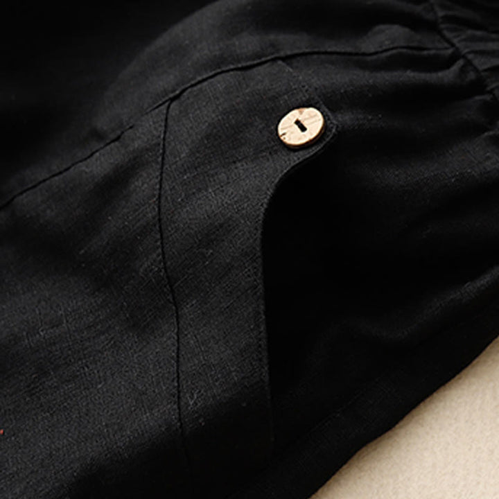 Buddha Stones Summer Casual Buttons Plain Women's Shorts With Pockets - image 23