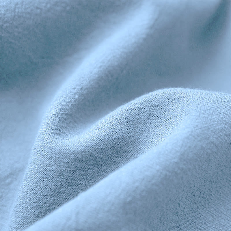 Buddha Stones Casual Summer Pure Color Jacquard Button Crew Neck Cotton Women's Short Sleeve T-Shirt - image 19