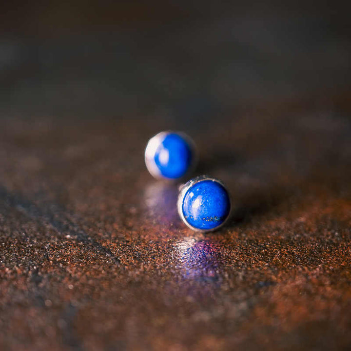 Buddha Stones Vintage 925 Sterling Silver Lazurite Lapis Lazuli Balance Earrings - image 3