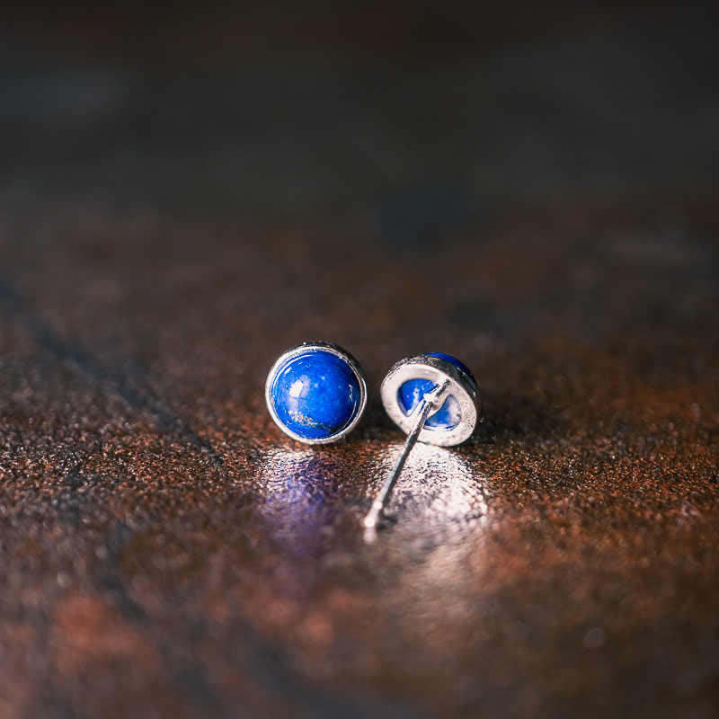 Buddha Stones Vintage 925 Sterling Silver Lazurite Lapis Lazuli Balance Earrings - image 2