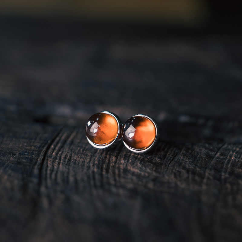 Buddha Stones 925 Sterling Silver Garnet Protection Earrings - image 1