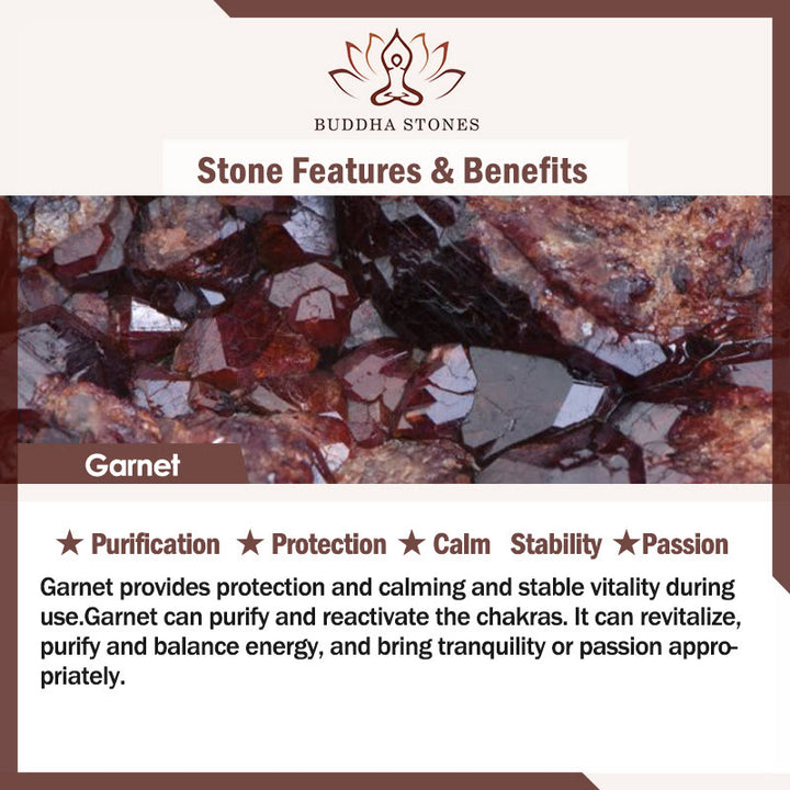 Buddha Stones Natural 925 Sterling Silver Garnet Adjustable Protection Ring