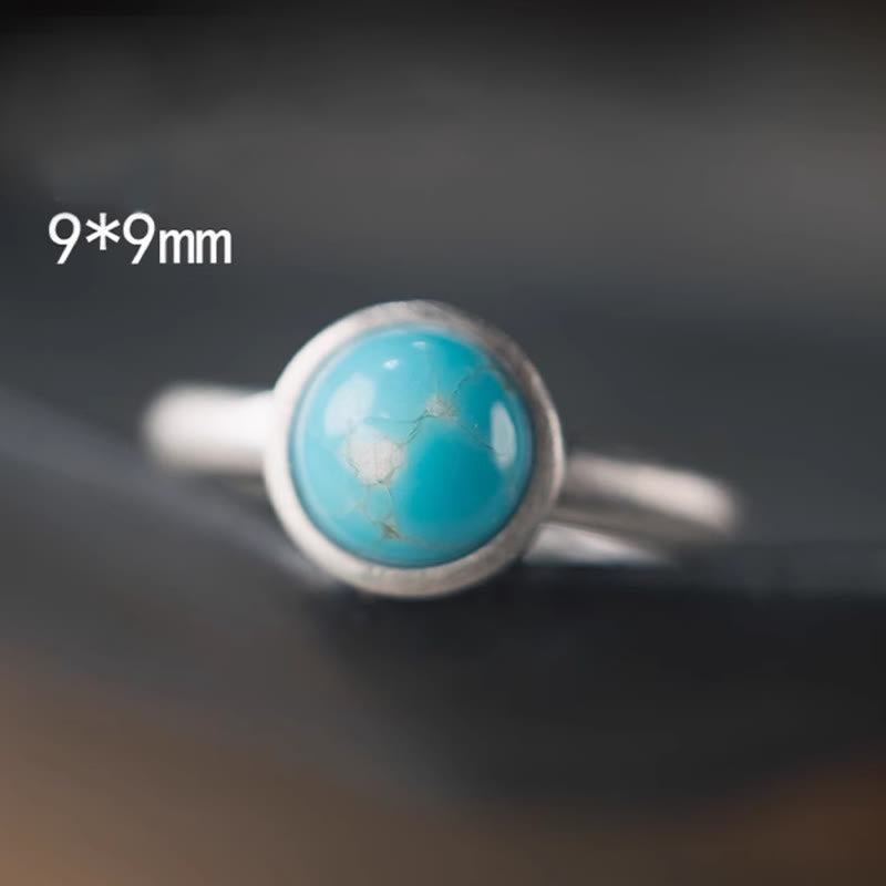 Buddha Stones Natural 925 Sterling Silver Lazurite Turquoise Adjustable Balance Ring - image 8