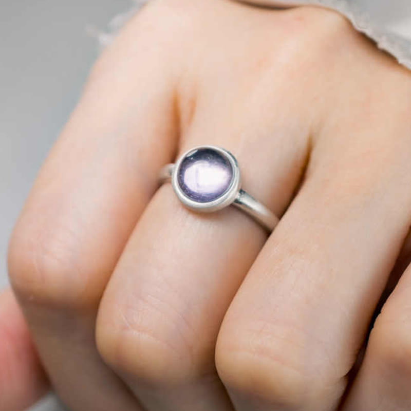 Buddha Stones Natural 925 Sterling Silver Amethyst Adjustable Balance Ring - image 5