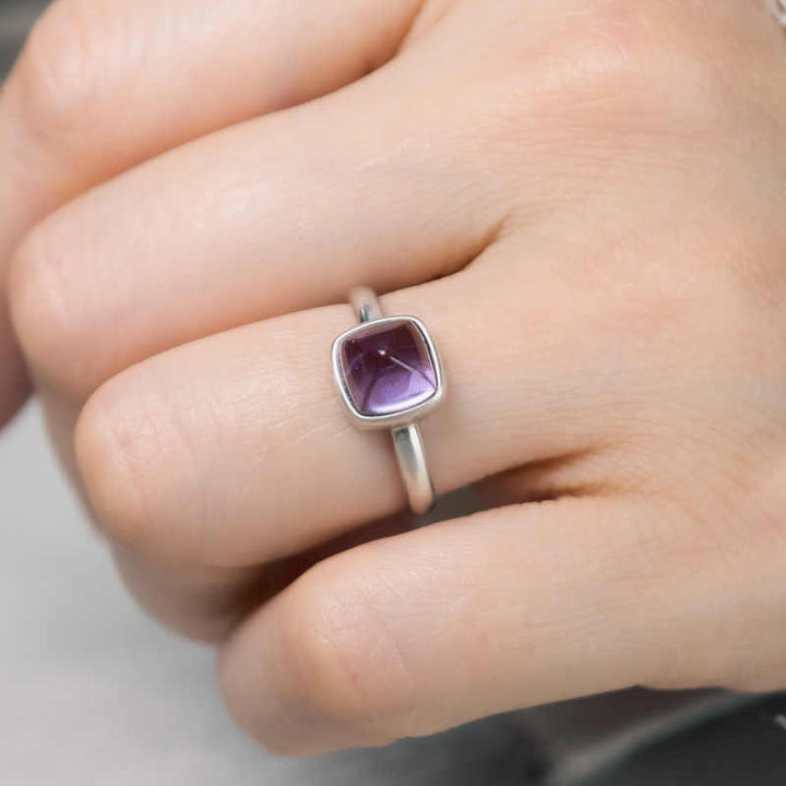 Buddha Stones Natural 925 Sterling Silver Amethyst Adjustable Balance Ring - image 12