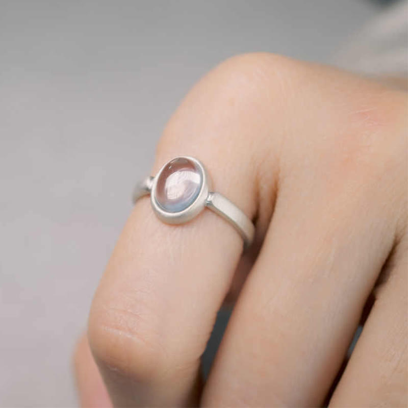 Buddha Stones Natural 925 Sterling Silver Pink Crystal Adjustable Warmth Ring - image 4