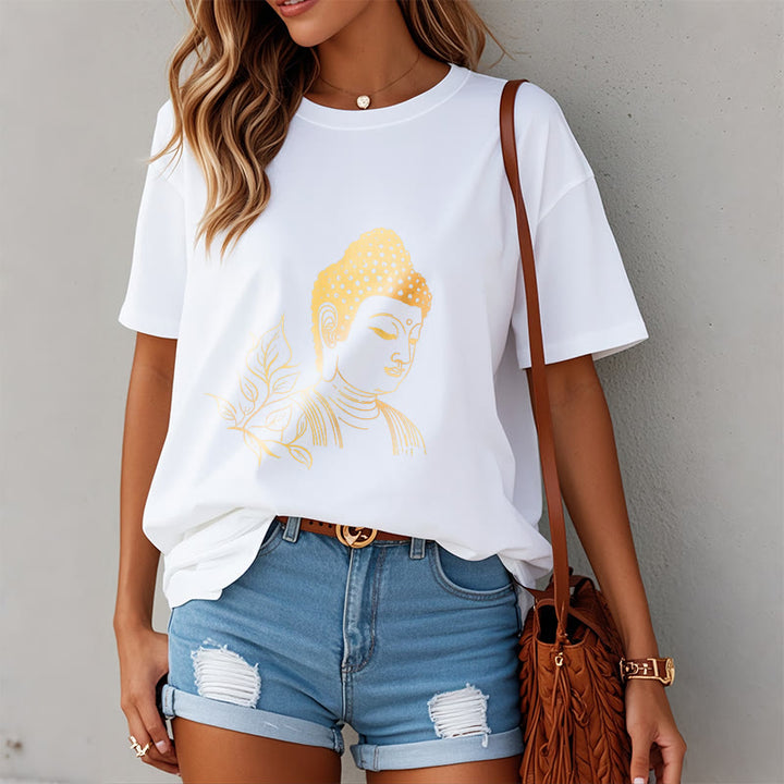 Buddha Stones Golden Leaves Meditation Buddha Tee T-shirt - image 8