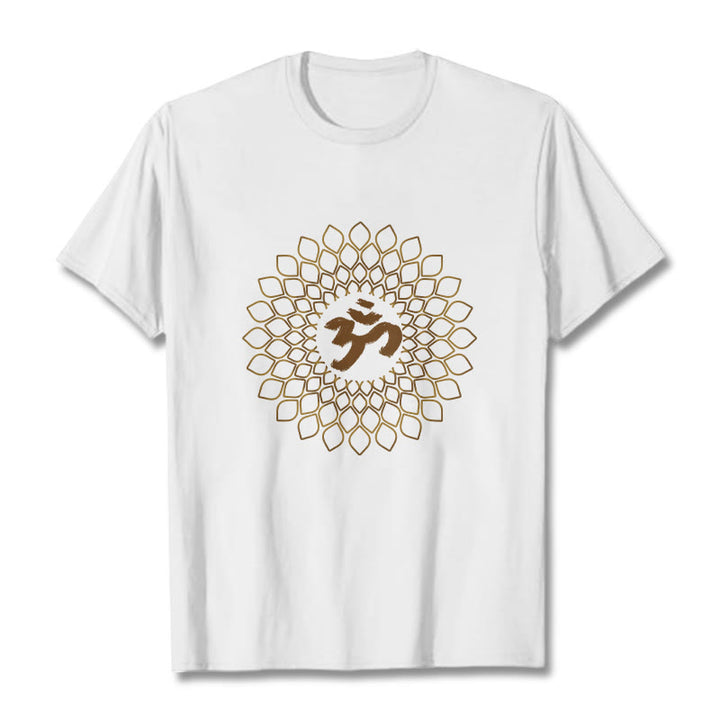Buddha Stones Rhombus OM Design Tee T-shirt - White - 2XL - image 1