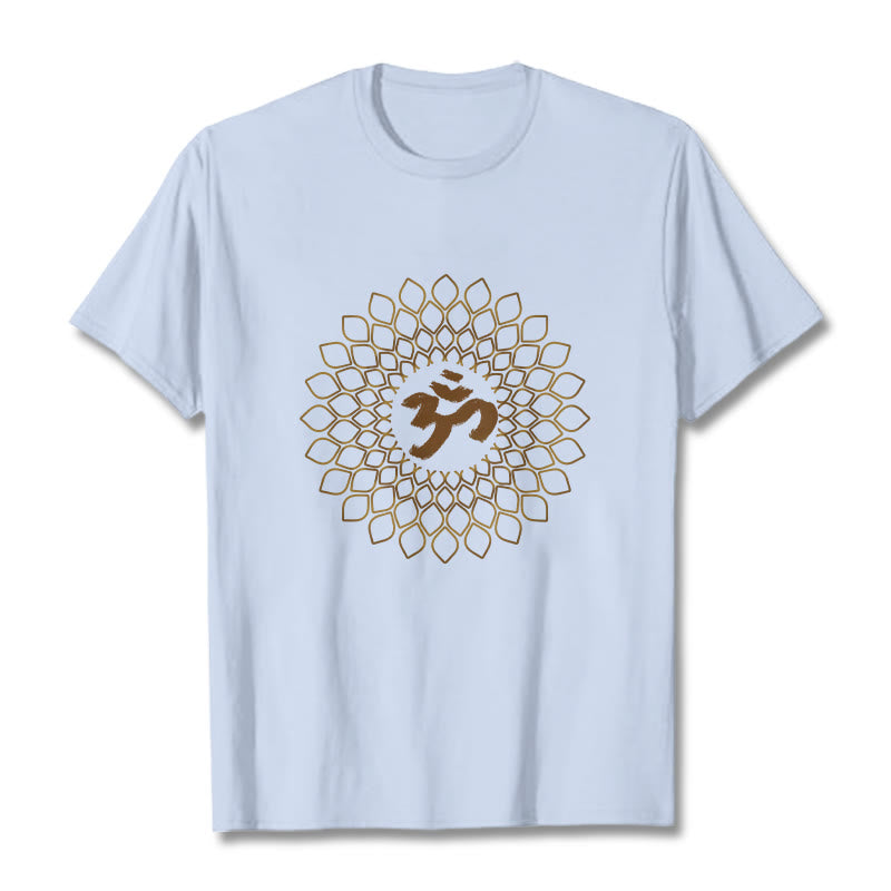 Buddha Stones Rhombus OM Design Tee T-shirt - LightCyan - 2XL - image 19