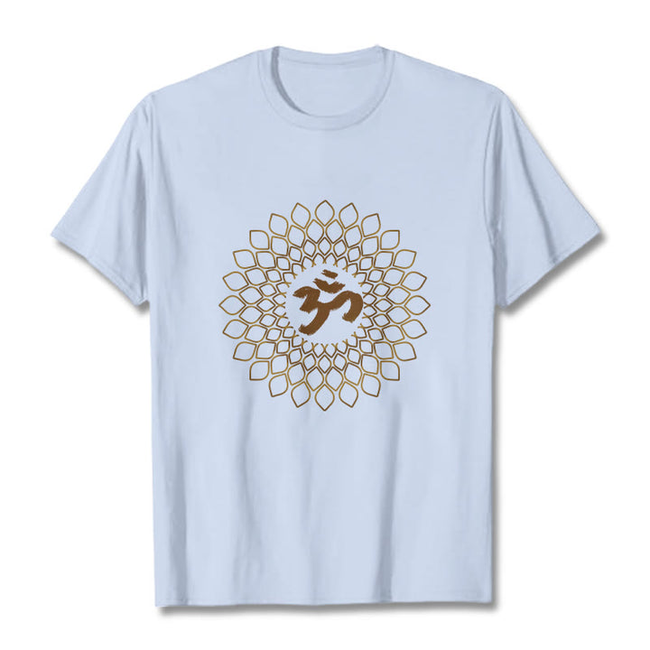 Buddha Stones Rhombus OM Design Tee T-shirt - LightCyan - 2XL - image 19