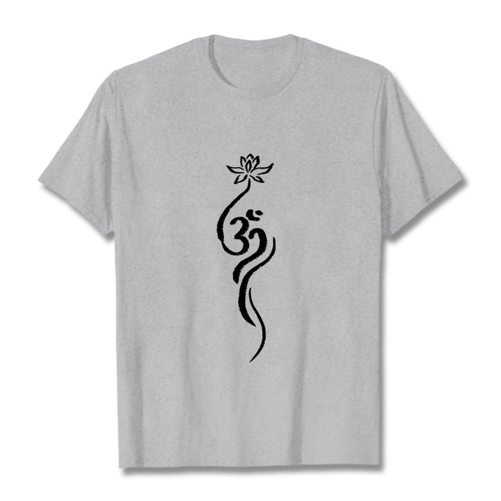 Buddha Stones Lotus Flower Om Design Tee T-shirt - LightGrey - 2XL - image 20