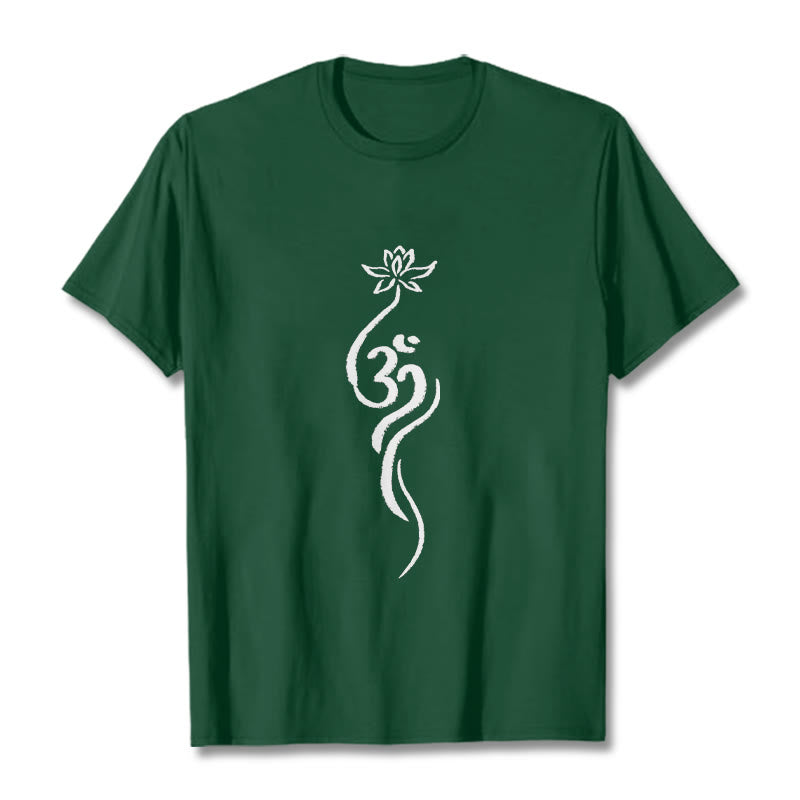 Buddha Stones Lotus Flower Om Design Tee T-shirt - ForestGreen - 2XL - image 11