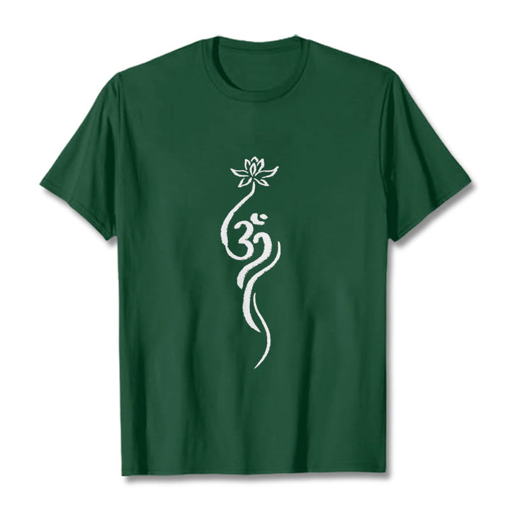 Buddha Stones Lotus Flower Om Design Tee T-shirt - ForestGreen - 2XL - image 11