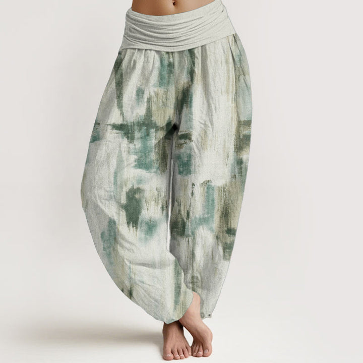 Buddha Stones Pure Cotton Tie Dye Pattern Design Women's Elastic Waist Harem Pants