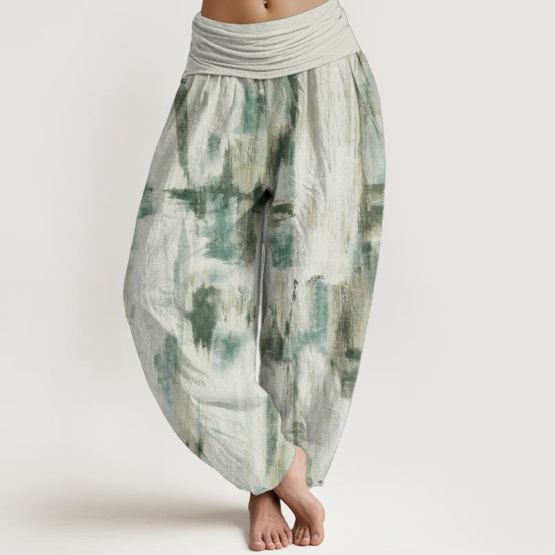 Buddha Stones Pure Cotton Tie Dye Pattern Design Women's Elastic Waist Harem Pants - Honeydew - US22，UK/AU26，EU54 (6XL) - image 0