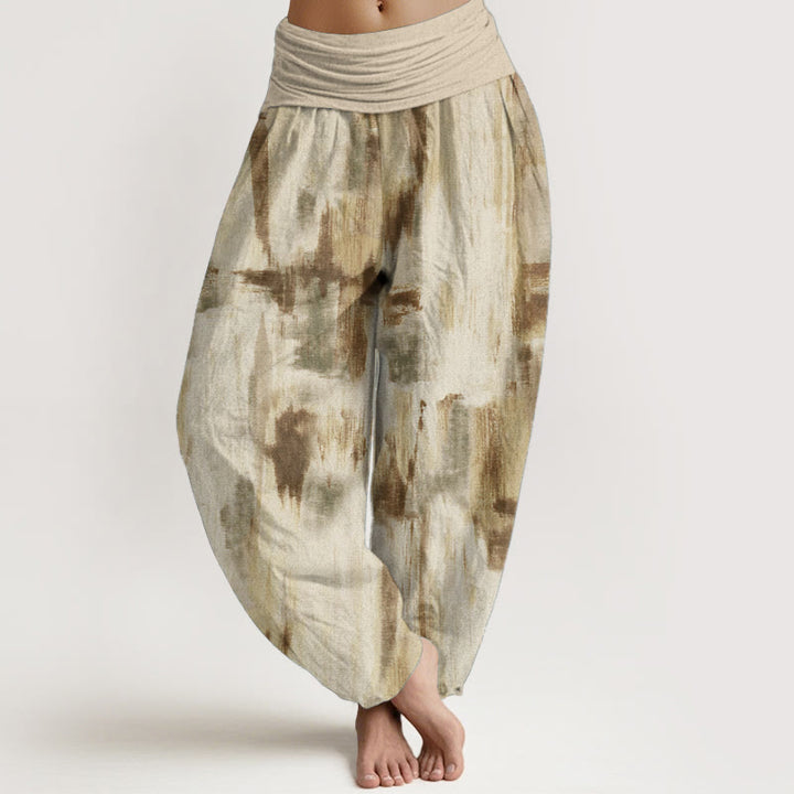 Buddha Stones Pure Cotton Tie Dye Pattern Design Women's Elastic Waist Harem Pants