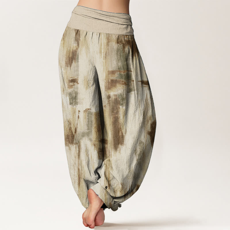 Buddha Stones Pure Cotton Tie Dye Pattern Design Women's Elastic Waist Harem Pants