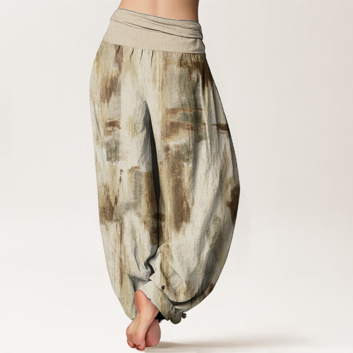Buddha Stones Pure Cotton Tie Dye Pattern Design Women's Elastic Waist Harem Pants