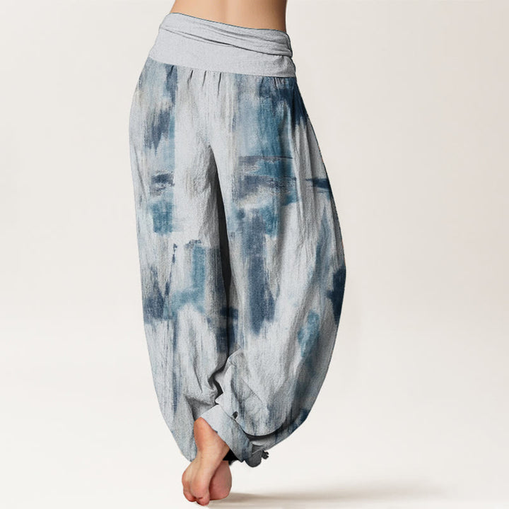 Buddha Stones Pure Cotton Tie Dye Pattern Design Women's Elastic Waist Harem Pants