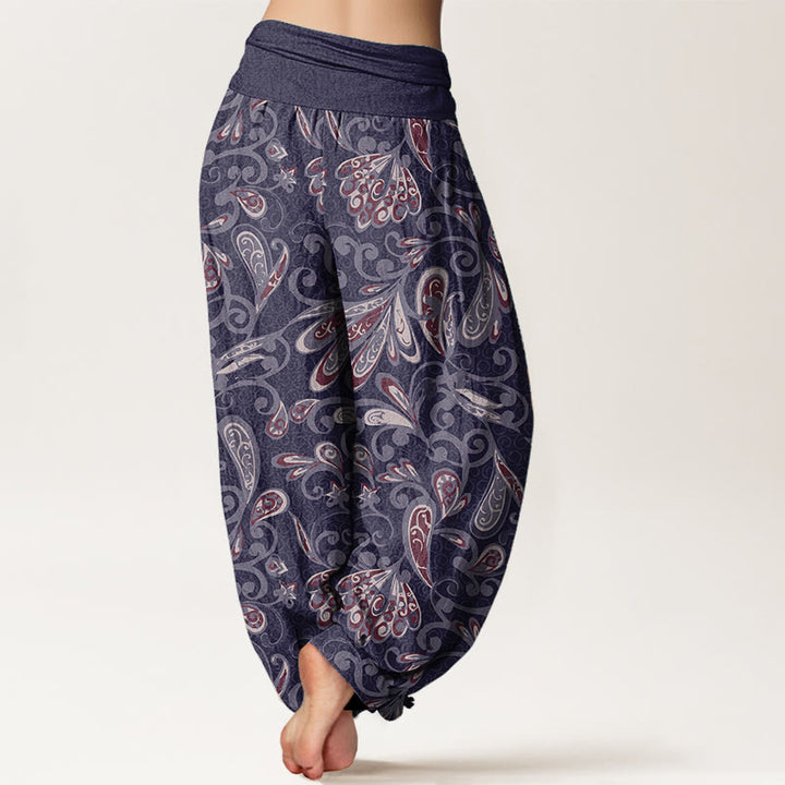 Buddha Stones Pure Cotton Casual Flower Petals Design Women's Elastic Waist Harem Pants - image 9