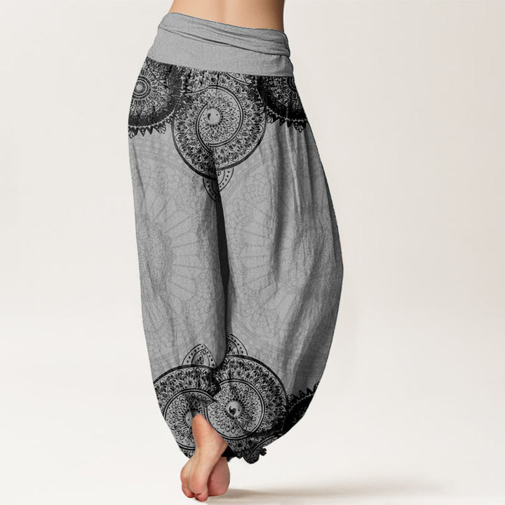 Buddha Stones Pure Cotton Circular Mandala Design Women's Elastic Waist Harem Pants - image 10