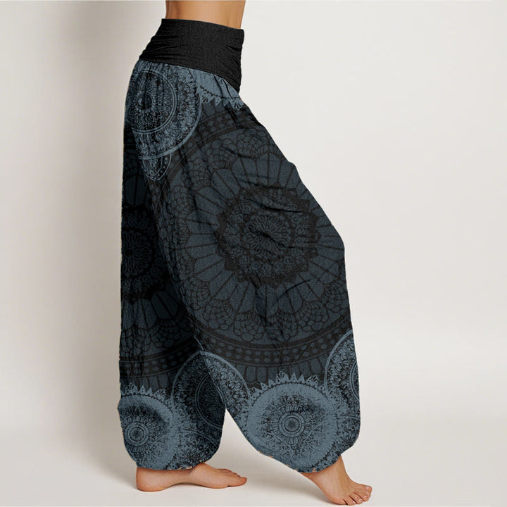 Buddha Stones Pure Cotton Circular Mandala Design Women's Elastic Waist Harem Pants - image 8