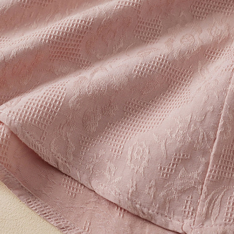 Buddha Stones Casual Flower Colorful Frog Button Half Sleeve Cotton Linen Women's Shirt - image 11