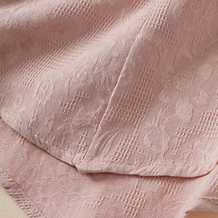 Buddha Stones Casual Flower Colorful Frog Button Half Sleeve Cotton Linen Women's Shirt - image 12