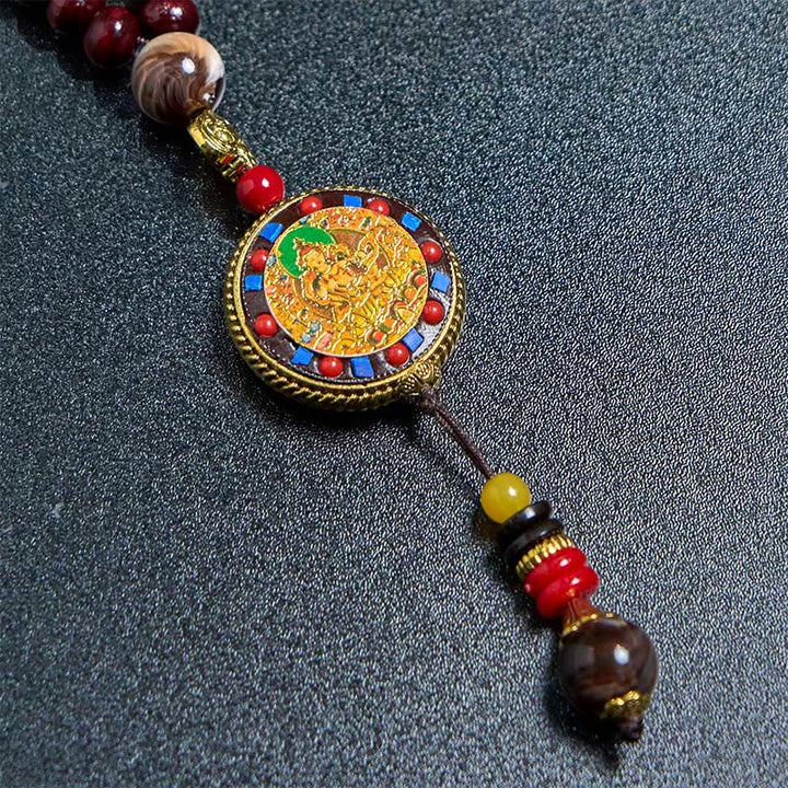 Buddha Stones Tibetan Handmade Wood Beads Om Mani Padme Hum Samantabhadra Bodhisattva Purity Necklace Pendant - image 14