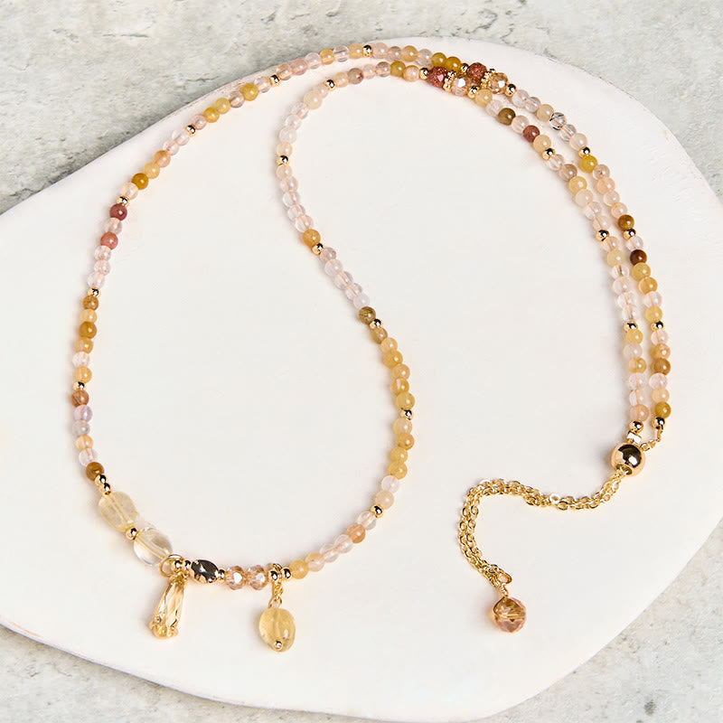 Buddha Stones Natural Citrine Beads Pleasure Multi Layer Bracelet - image 8