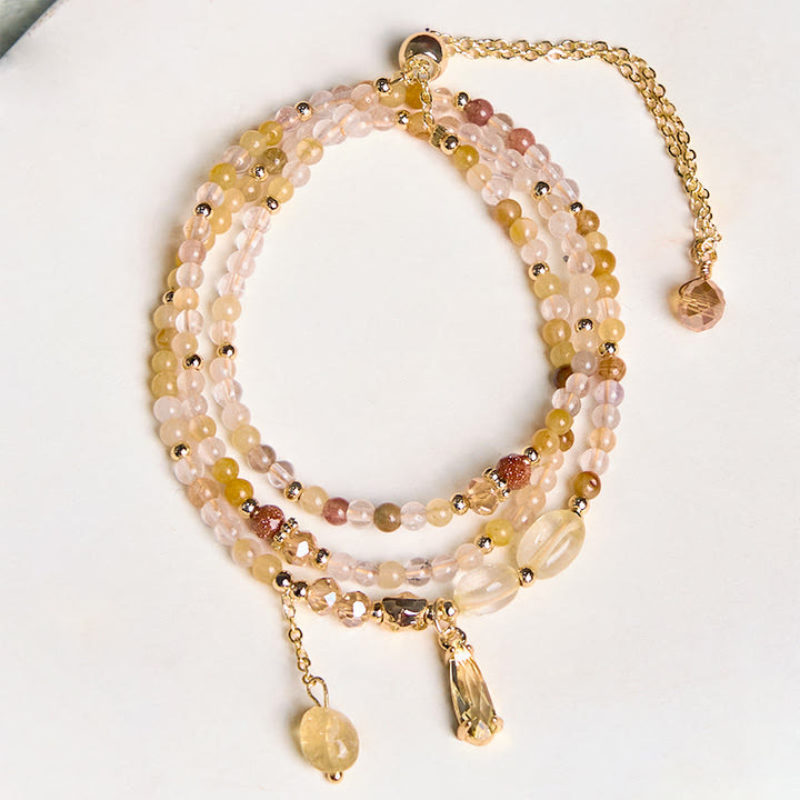 Buddha Stones Natural Citrine Beads Pleasure Multi Layer Bracelet - image 7