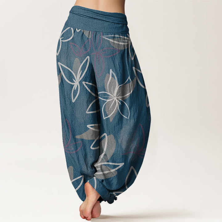 Buddha Stones Casual Flower Pattern Women's Elastic Waist Harem Pants - image 6