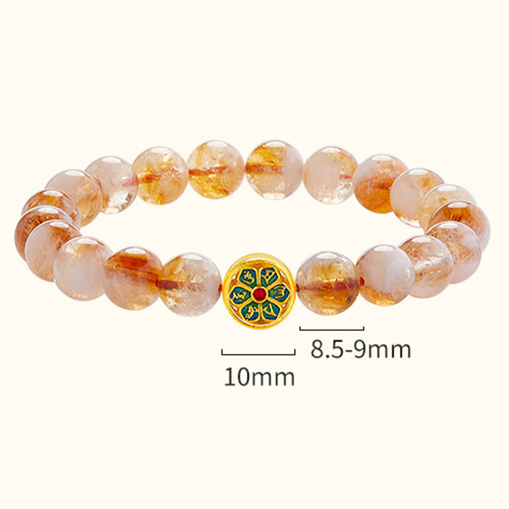 Buddha Stones 999 Sterling Silver Citrine Om Mani Padme Hum Protection Bracelet - image 4