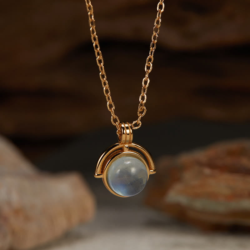 Buddha Stones Red Agate Tiger Eye Aquamarine Moonstone 925 Sterling Silver Confidence Necklace Pendant - Aquamarine - Golden - image 10