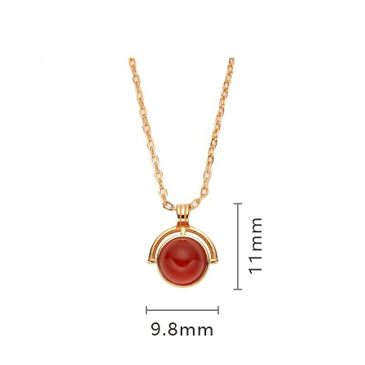 Buddha Stones Red Agate Tiger Eye Aquamarine Moonstone 925 Sterling Silver Confidence Necklace Pendant - image 3