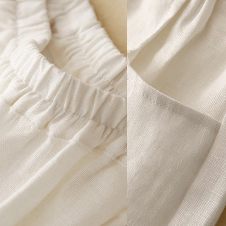 Buddha Stones Summer Commute Pure Color Women's Cotton Ankle-Length Pants With Pockets - image 10