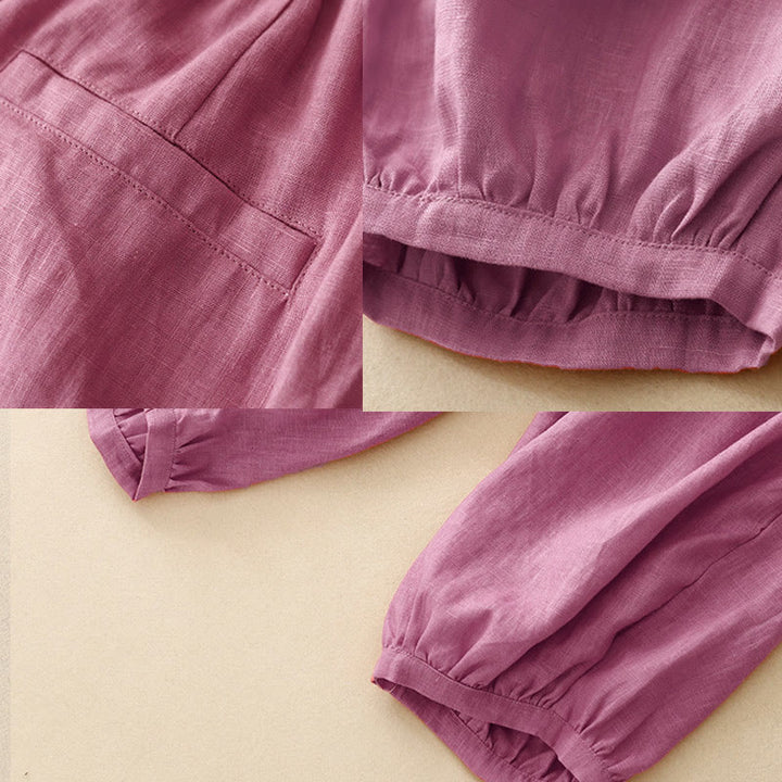 Buddha Stones Summer Commute Pure Color Women's Cotton Ankle-Length Pants With Pockets - image 6