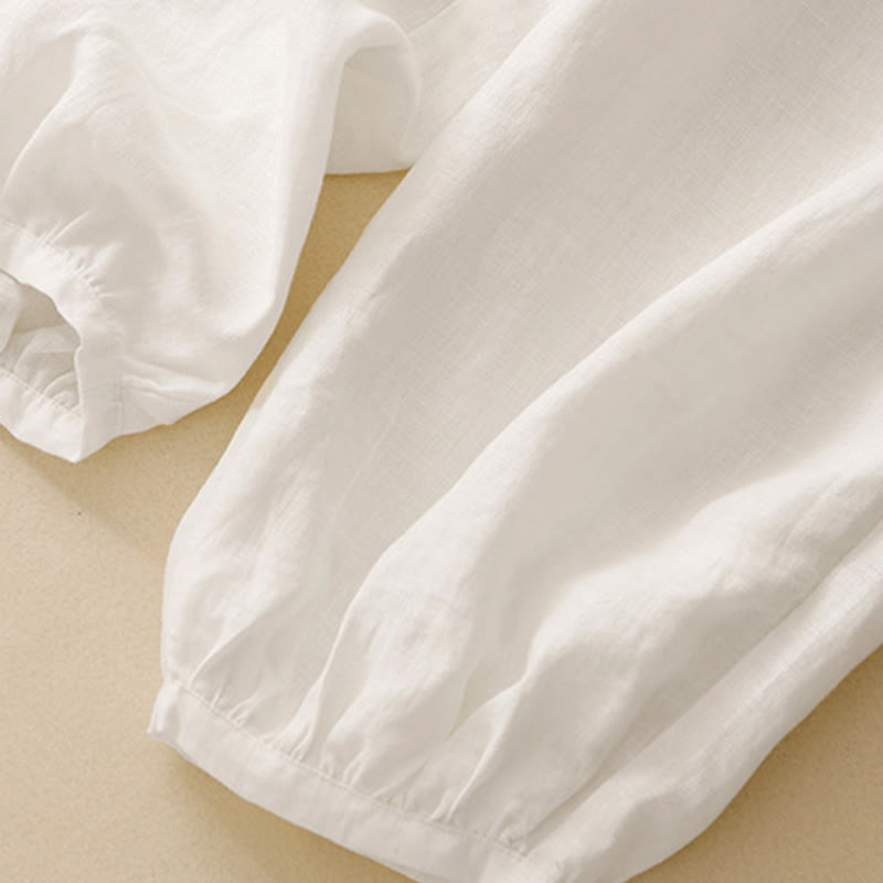 Buddha Stones Summer Commute Pure Color Women's Cotton Ankle-Length Pants With Pockets - image 9