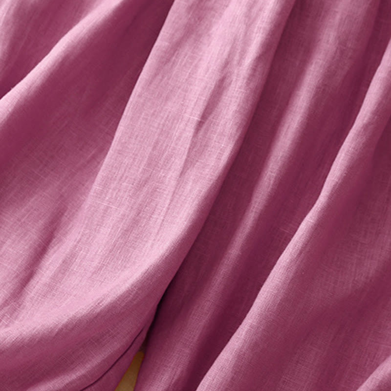 Buddha Stones Summer Commute Pure Color Women's Cotton Ankle-Length Pants With Pockets - image 5