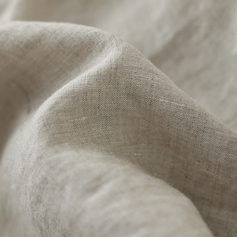 Buddha Stones Commute Retro Plain Lace Patchwork Design 7-8 Length Women's Wide Leg Cotton Pants With Pockets - image 6