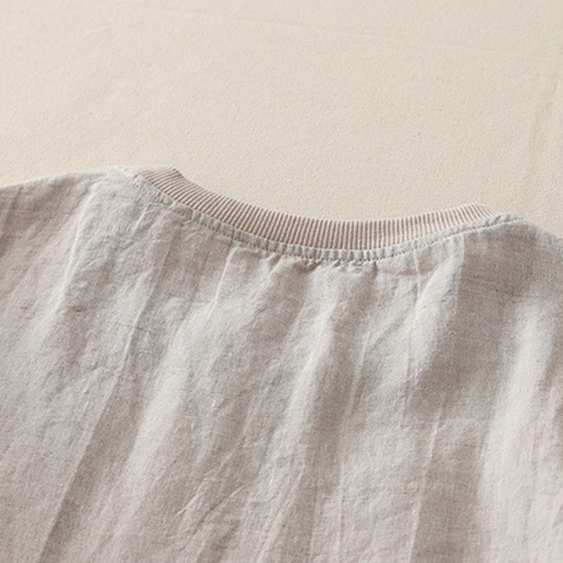 Buddha Stones Plain Threaded Crew Neck Design Women's Polyester Short Sleeves Shirt - image 27