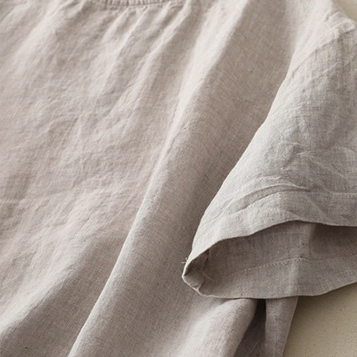 Buddha Stones Plain Threaded Crew Neck Design Women's Polyester Short Sleeves Shirt - image 30