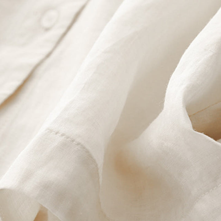 Buddha Stones Plain Button Crew Neck Design Women's  blend Three Quarter Sleeve Shirt - image 17