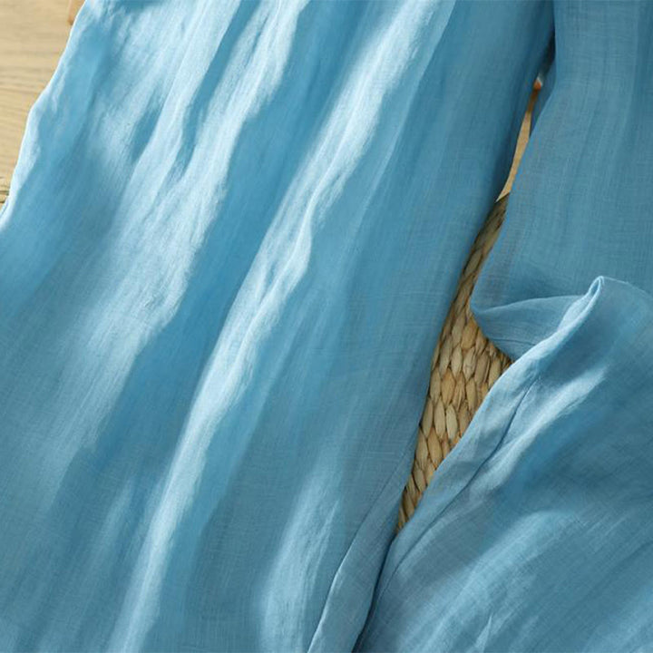 Buddha Stones Commute Pure Color Simple Design Women's Cotton Linen Ankle-Length Harem Pants With Pockets - image 23