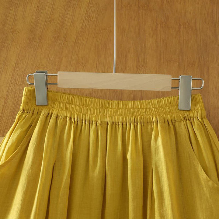 Buddha Stones Commute Pure Color Simple Design Women's Ankle-Length Harem Pants With Pockets - image 1